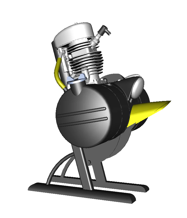 Solex engine model 14 3D Print Model .c4d .max .obj .3ds .fbx .stl .blend 