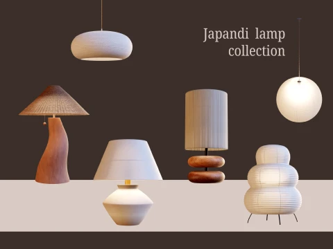Japandi lamp set 3D Model