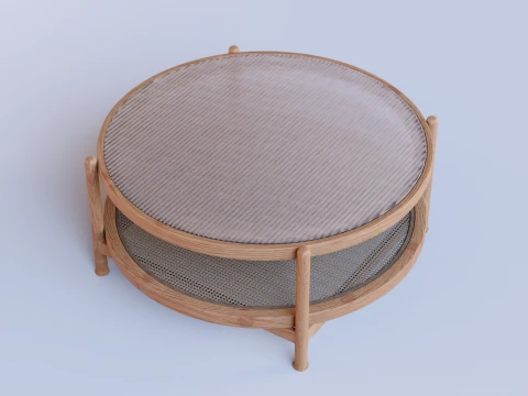 Modern wooden center table 3D Model