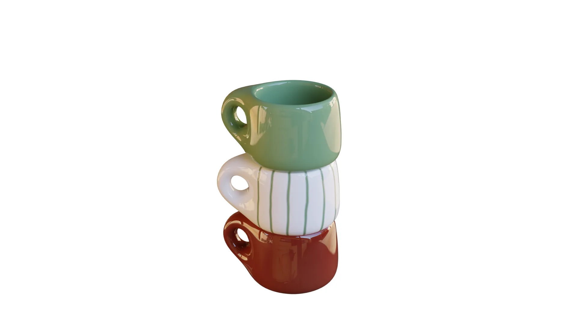 Ceramic cute cup 3D Model .c4d .max .obj .3ds .fbx .stl .blend