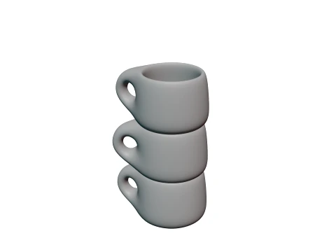 Ceramic cute cup 3D Model