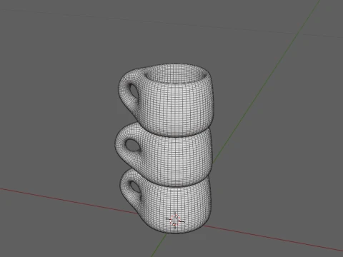 Ceramic cute cup 3D Model