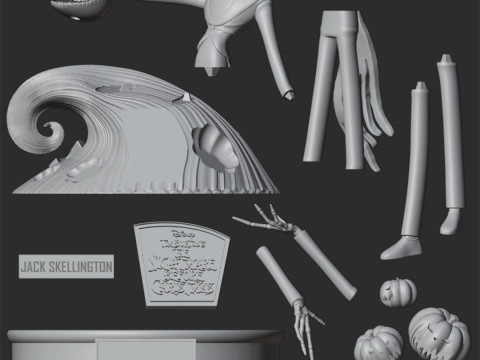 JACK SKELLINGTON - NIGHTMARE BEFORE CHRISTMAS 45CM Modello di stampa 3D