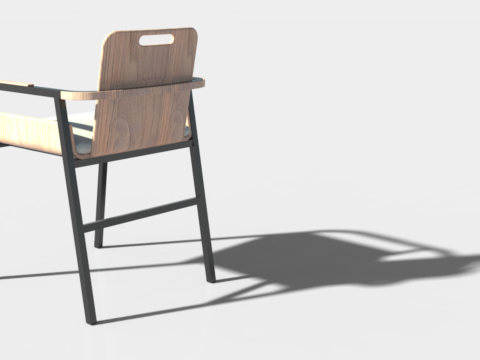 Dining Chair With Arm Wood 3Dモデル
