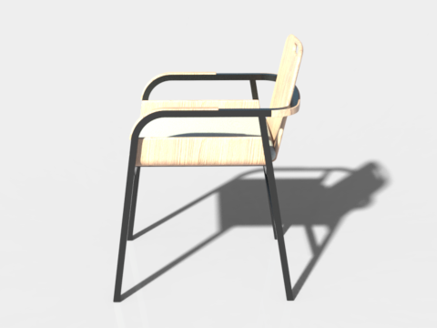 Dining Chair With Arm Wood 3Dモデル