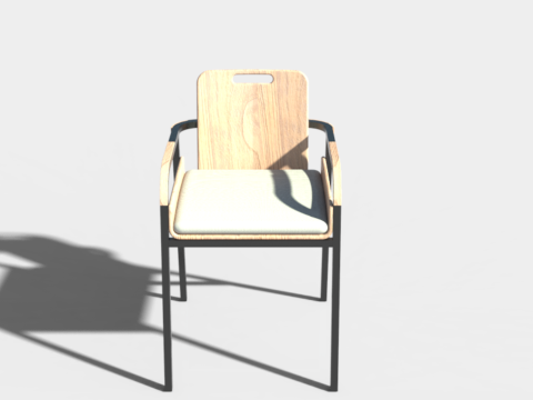 Dining Chair With Arm Wood 3Dモデル