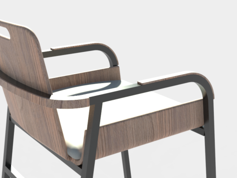 Dining Chair With Arm Wood 3Dモデル