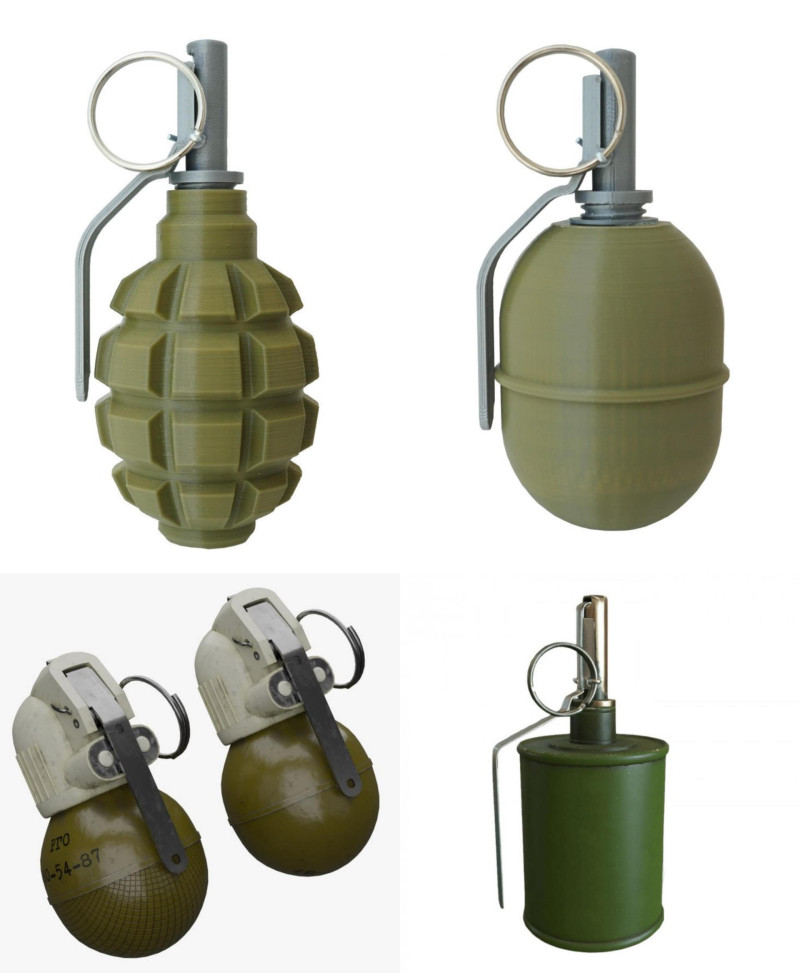 F-1 RGD-5 RGO RGN RG-42 3D प्रिंट मॉडल .c4d .max .obj .3ds .fbx .stl .blend 