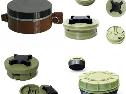 PMN-1 PMN-2 PMN-3 PMN-4 Antipersonenminen mit Druckwirkung 3D Druckmodell