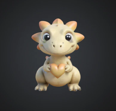 Cute dinosaur 3D Print Model .c4d .max .obj .3ds .fbx .stl .blend 