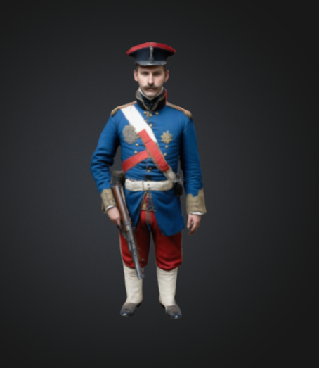 French soldier 3D Print Model .c4d .max .obj .3ds .fbx .stl .blend 