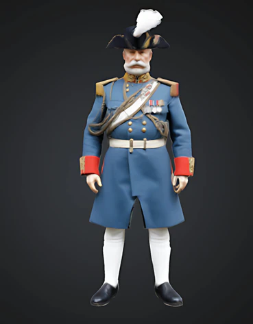 British general fixed 3D Print Model .c4d .max .obj .3ds .fbx .stl .blend 