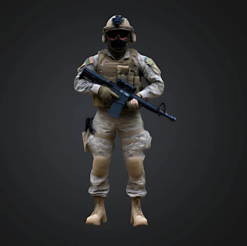 USA Special Forces Soldier 3D Print Model .c4d .max .obj .3ds .fbx .stl .blend