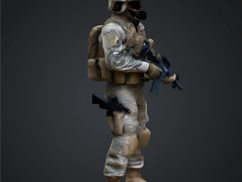 USA Special Forces Soldier Model Cetak 3D
