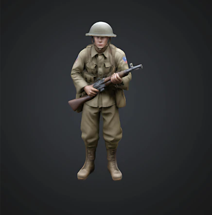 Ww2 us soldier 3D Print Model .c4d .max .obj .3ds .fbx .stl .blend 