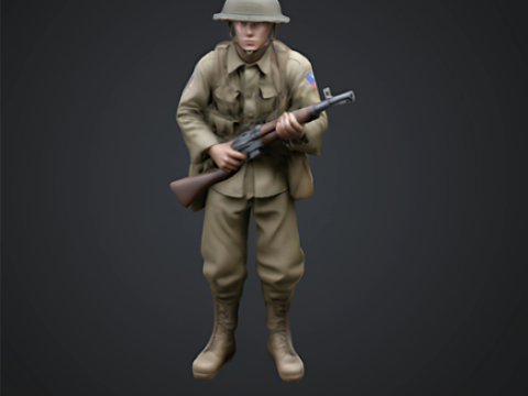 Ww2 us soldier 3D Print Model