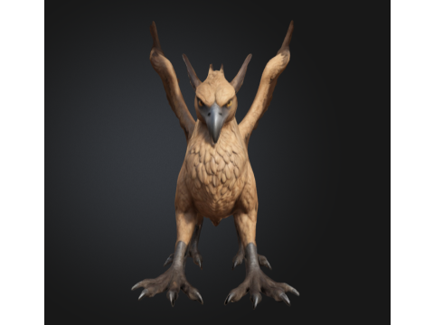 Narnia animal wild bird stone thrower art 3D Print Model