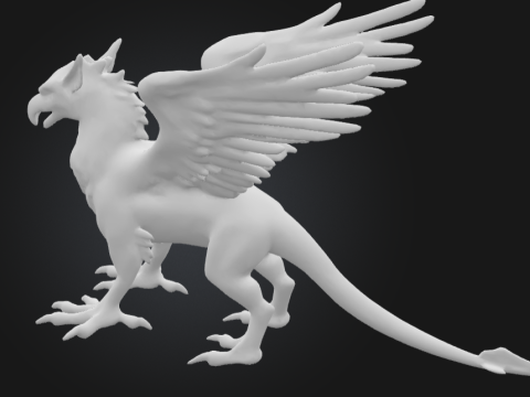 Narnia animal wild bird stone thrower art 3D Print Model