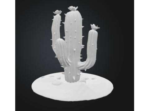 3D printable cactus model Modèles 3D en vedette