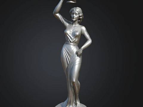 Elegant Woman Holding a Vase Modelo de impresión 3D
