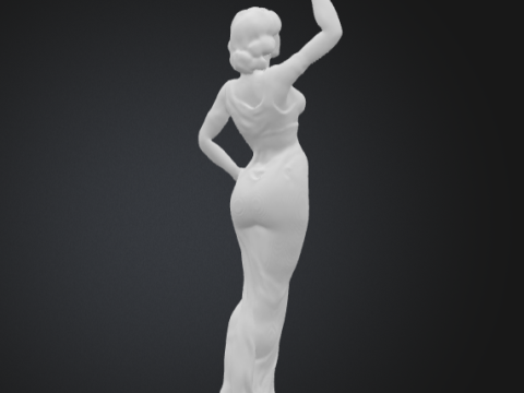 Elegant Woman Holding a Vase 3D Print Model