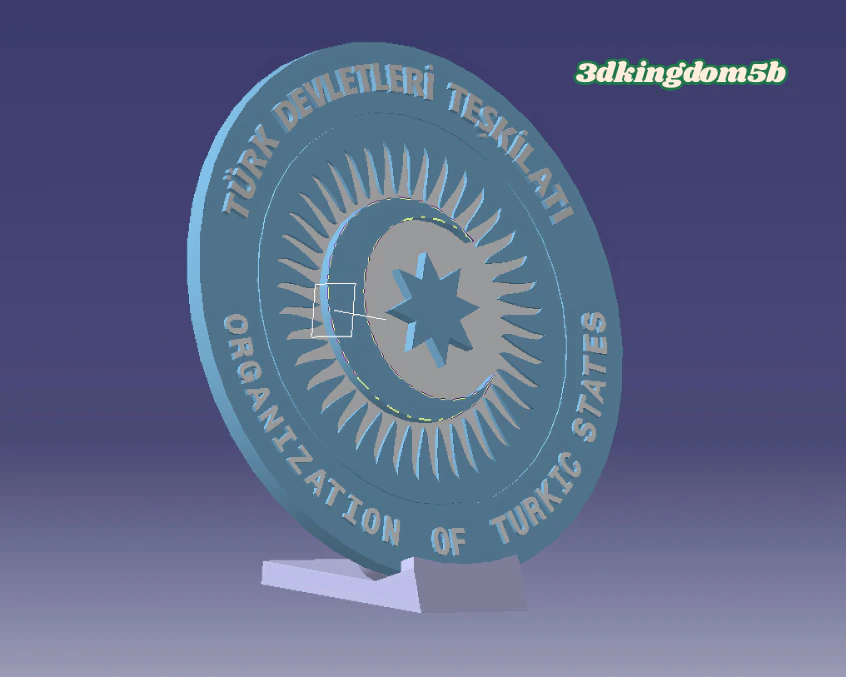 Turkey TDT Turk devletleri teskilati sembol 3D Print Model .c4d .max .obj .3ds .fbx .stl .blend 