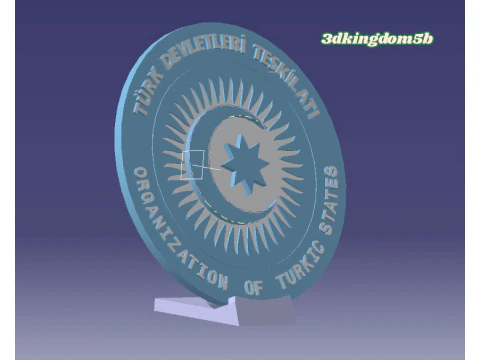 Turkey TDT Turk devletleri teskilati sembol 3D Print Model