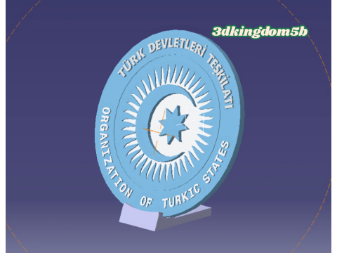 Turkey TDT Turk devletleri teskilati sembol 3D Baskı Modeli