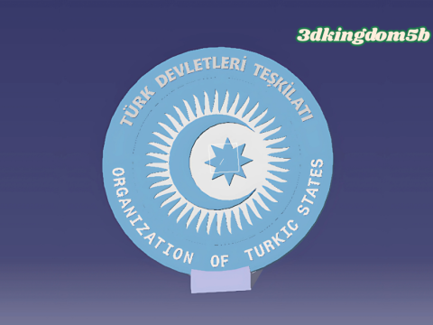 Turkey TDT Turk devletleri teskilati sembol 3D Baskı Modeli