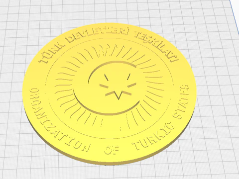 Turkey TDT Turk devletleri teskilati sembol 3D Print Model