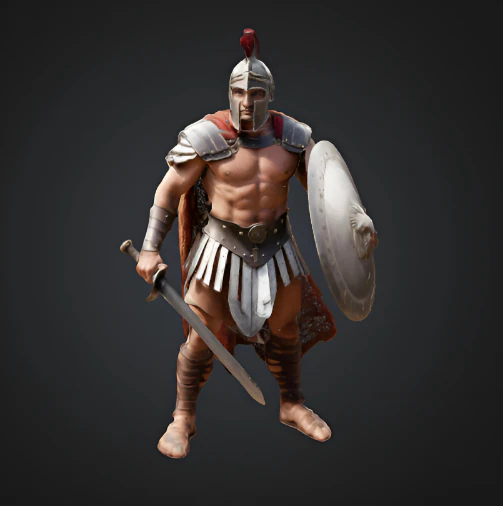 Gladiator 3D Print Model .c4d .max .obj .3ds .fbx .stl .blend 