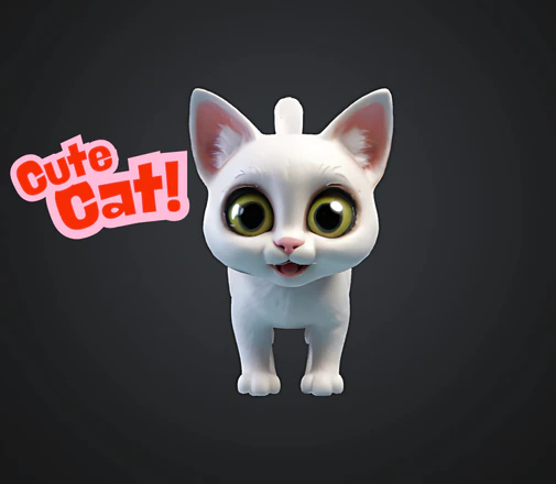 Cute cat figure 3D Print Model .c4d .max .obj .3ds .fbx .stl .blend 