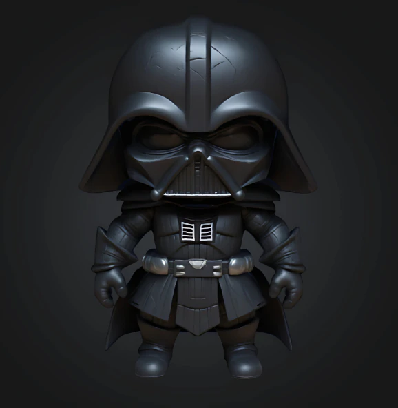 Darth Vader Chibi 3D Print Model .c4d .max .obj .3ds .fbx .stl .blend 