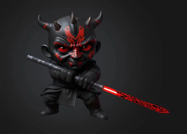 Star Wars Darth Maul Chibi 3D Print Model .c4d .max .obj .3ds .fbx .stl .blend 