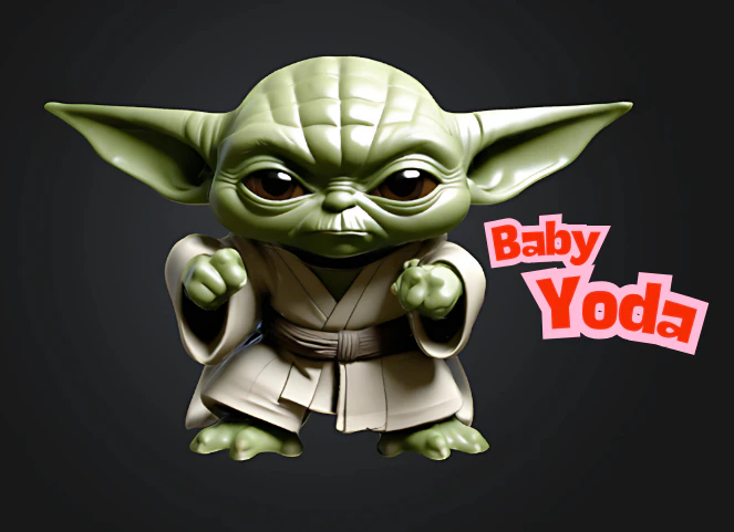 Yoda BABY 3D Print Model .c4d .max .obj .3ds .fbx .stl .blend