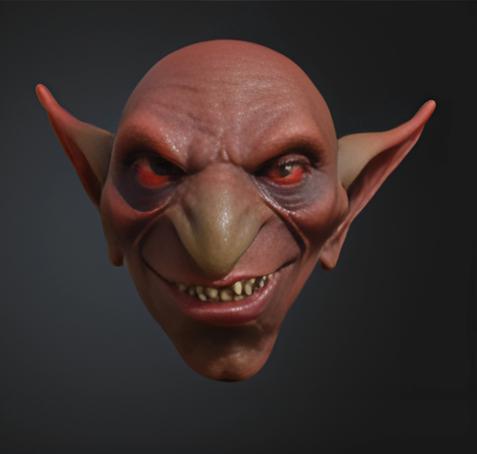 Goblin Head Devil Bust Mask Modello di stampa 3D .c4d .max .obj .3ds .fbx .stl .blend
