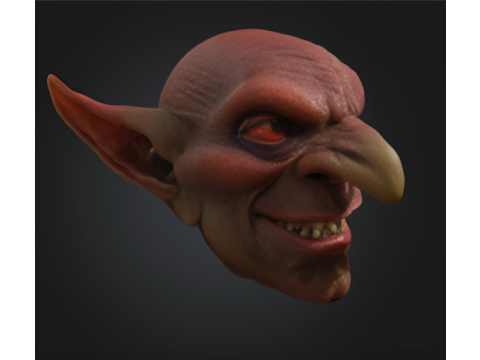 Goblin Head Devil Bust Mask Modello di stampa 3D