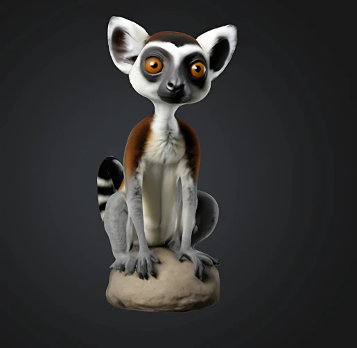 Realistic Lemur 3D Print Model .c4d .max .obj .3ds .fbx .stl .blend 