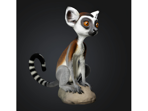 Realistic Lemur 3D Baskı Modeli