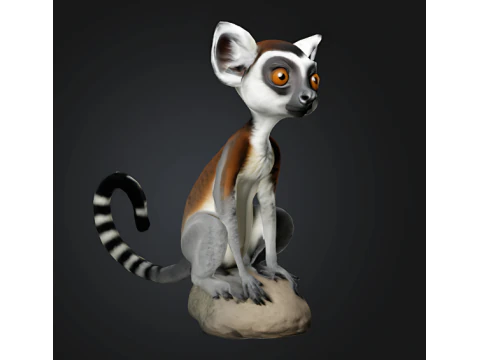 Realistic Lemur 3D Print Model