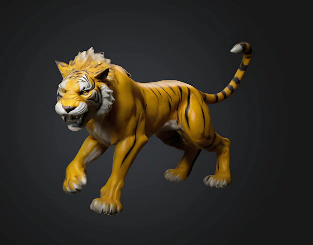 Tiger 3D Print Model .c4d .max .obj .3ds .fbx .stl .blend 