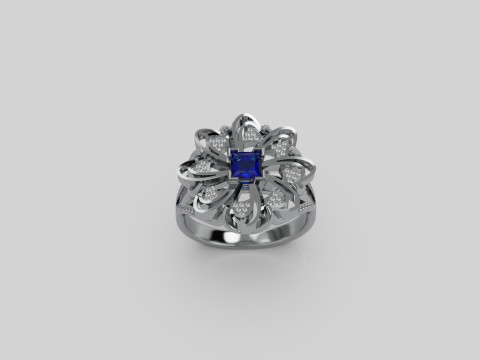 Flower Ring Split Shank 3D Druckmodell