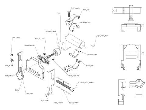 Phone holder motorcyle 3Dプリントモデル