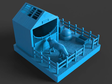Puzzle Horse Stable 3D Print Model