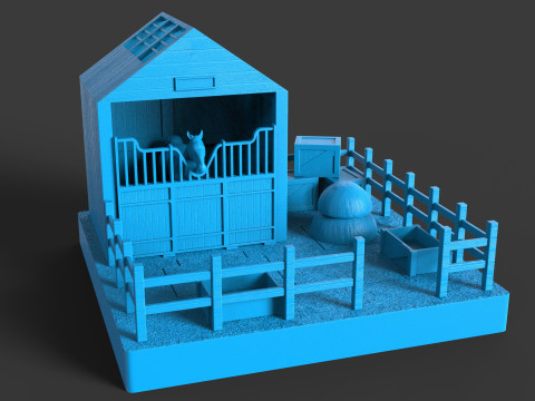 Puzzle Horse Stable 3D Print Model