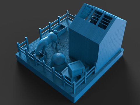 Puzzle Horse Stable 3D Print Model