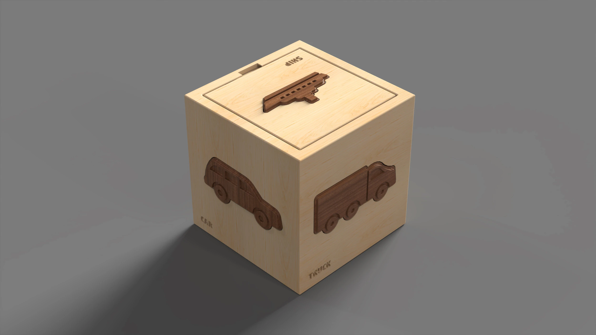 Puzzle Box Transportation 3D Print Model .c4d .max .obj .3ds .fbx .stl .blend 