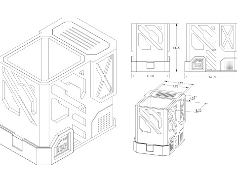 Pencil Holde CyberPunk 3D Принт Модель