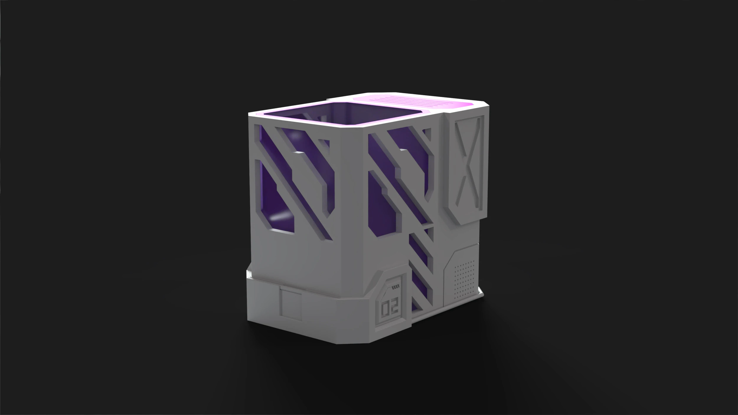 Pencil Holde CyberPunk 3D Print Model .c4d .max .obj .3ds .fbx .stl .blend 