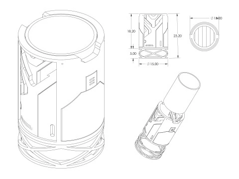 Pencil Holder CyberPunk 3D Print Model